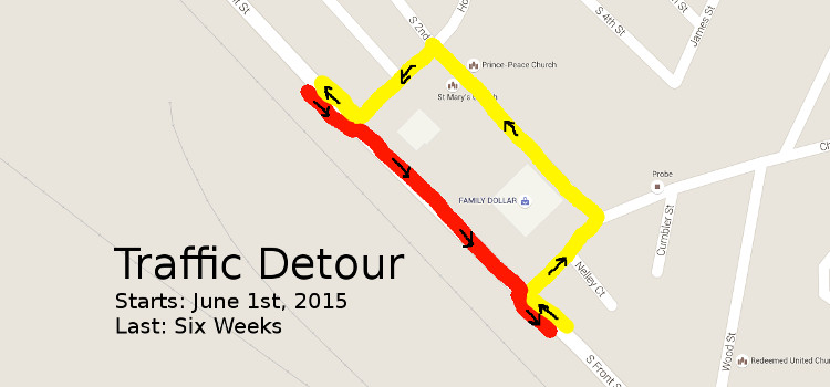 Press Release: Front Street Traffic Detour